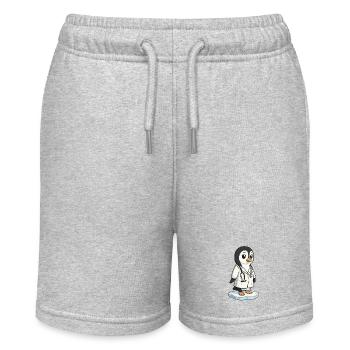 Care penguin in a doctor's coat - Stanley/Stella MINI BOLTER Organic Teen Jogging Shorts - heather grey - Front
