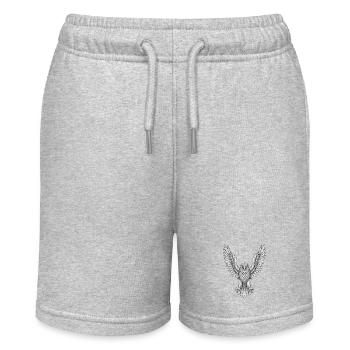 Geometric Owl with Wings - Stanley/Stella MINI BOLTER Organic Teen Jogging Shorts - heather grey - Front