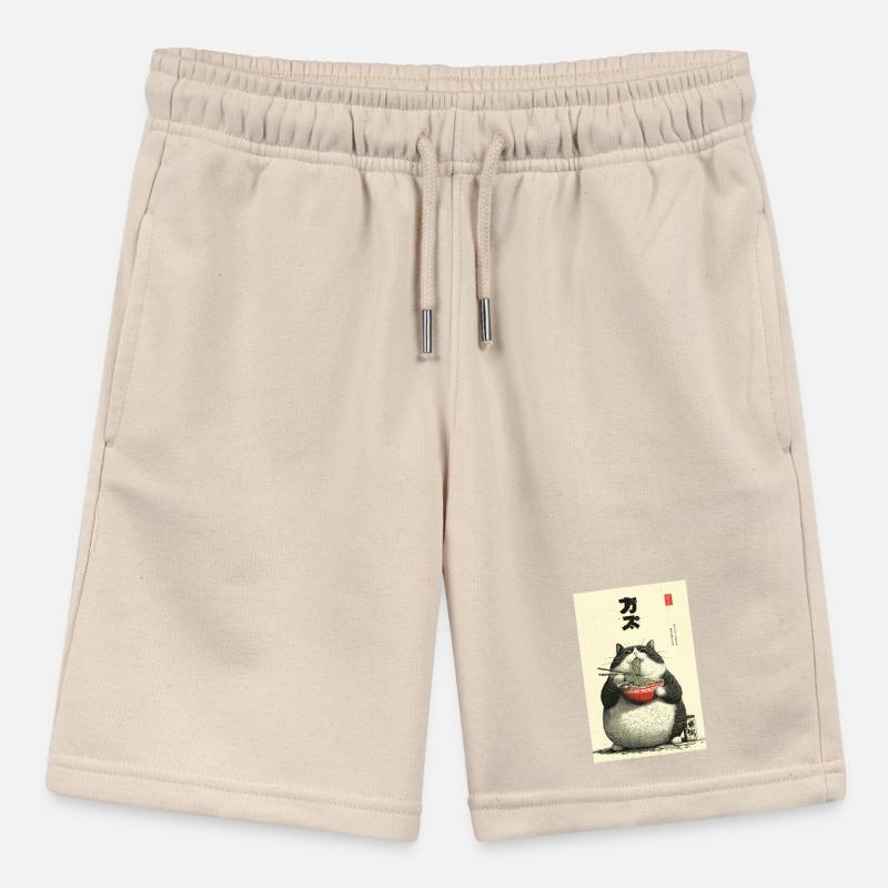Chonky Cat Ramen Ukiyo-e Stanley/Stella MINI BOLTER Organic Teen Jogging Shorts