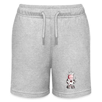 Verliebte Kuh - Stanley/Stella Teenager Bio-Joggingshorts MINI BOLTER - Grau meliert - Vorne
