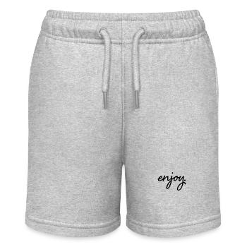 Design "enjoy" with front inscription Unisex - Stanley/Stella MINI BOLTER Organic Teen Jogging Shorts - heather grey - Front