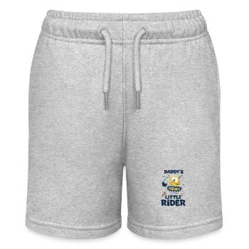 Daddy's Little Pilot Baby Excavator Construction Site - Stanley/Stella MINI BOLTER Organic Teen Jogging Shorts - heather grey - Front