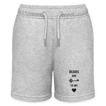 Bären sind der Schlüssel zu meinem Herzen - Stanley/Stella Teenager Bio-Joggingshorts MINI BOLTER - Grau meliert - Vorne