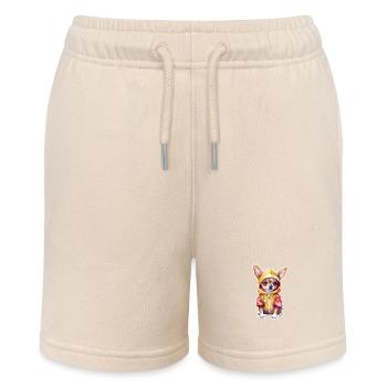Lustiger Chihuahua in der Hundekleidung. - Stanley/Stella Teenager Bio-Joggingshorts MINI BOLTER - Natur - Vorne