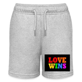 Love wins - Stanley/Stella Teenager Bio-Joggingshorts MINI BOLTER - Grau meliert - Vorne