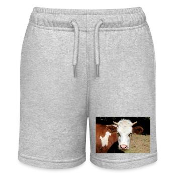 Kuh Poster - Stanley/Stella Teenager Bio-Joggingshorts MINI BOLTER - Grau meliert - Vorne