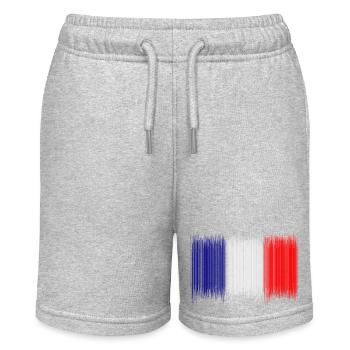 Französische Flagge - neues Design - Stanley/Stella Teenager Bio-Joggingshorts MINI BOLTER - Grau meliert - Vorne