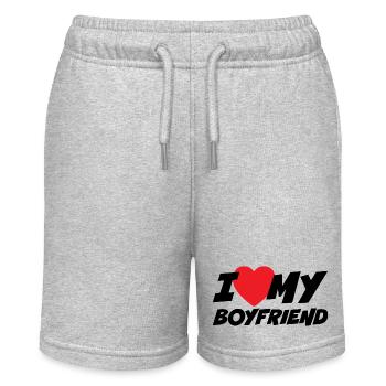 I Love my Boyfriend - Stanley/Stella MINI BOLTER Organic Teen Jogging Shorts - heather grey - Front
