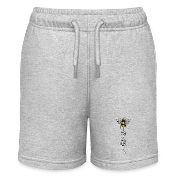 Süßes Bienen Imker Let It Bee Biene Honig Sommer - Stanley/Stella Teenager Bio-Joggingshorts MINI BOLTER - Grau meliert - Vorne