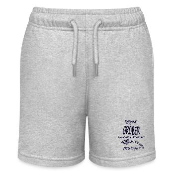 Denke größer, weiter, kreativer, mutig - Stanley/Stella Teenager Bio-Joggingshorts MINI BOLTER - Grau meliert - Vorne