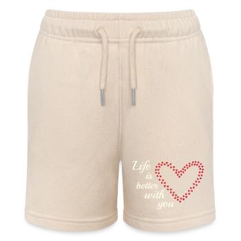 Liebe Hund Katze - Stanley/Stella Teenager Bio-Joggingshorts MINI BOLTER - Natur - Vorne