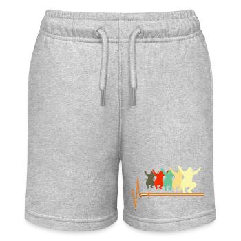 Sumoringer Herzschlag Retro Japanische Kampfkunst - Stanley/Stella Teenager Bio-Joggingshorts MINI BOLTER - Grau meliert - Vorne