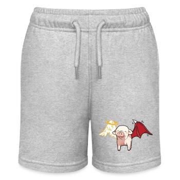 Celestial Satanic Pig Angel Devil - Stanley/Stella MINI BOLTER Organic Teen Jogging Shorts - heather grey - Front