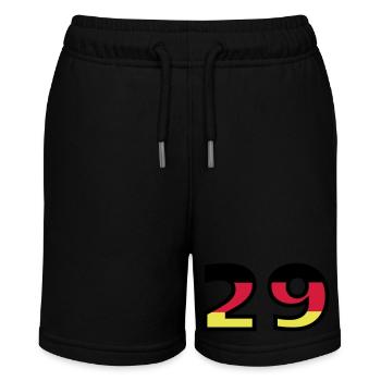 29 Zahl Deutschland Trikot - Stanley/Stella Teenager Bio-Joggingshorts MINI BOLTER - Schwarz - Vorne