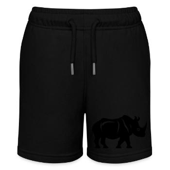 Rhinoceros Silhouette - Stanley/Stella MINI BOLTER Organic Teen Jogging Shorts - black - Front