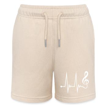 Musik Notenschlüssel Puls Frequenz Note Herzschlag - Stanley/Stella Teenager Bio-Joggingshorts MINI BOLTER - Natur - Vorne