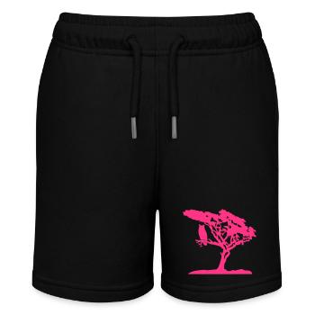 Eule Uhu Ast Baum Wald Nacht Silhouette Umriss süß - Stanley/Stella Teenager Bio-Joggingshorts MINI BOLTER - Schwarz - Vorne