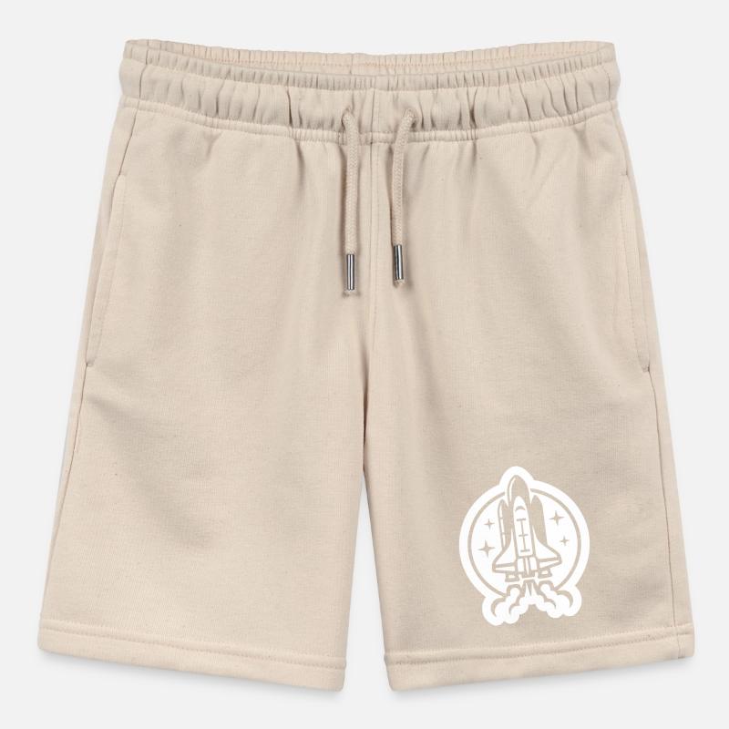 Space shuttle launch logo icon. Take off. rocket Stanley/Stella MINI BOLTER Organic Teen Jogging Shorts