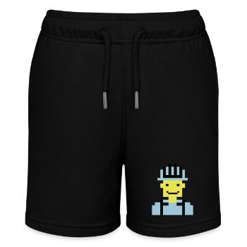 Construction Worker Pixel 01 - Stanley/Stella MINI BOLTER Organic Teen Jogging Shorts - black - Front