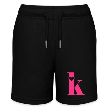 Letter k Initial letter with heart - Stanley/Stella MINI BOLTER Organic Teen Jogging Shorts - black - Front