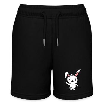 Hase winkt Begrüßung gehen laufen rennen winken - Stanley/Stella Teenager Bio-Joggingshorts MINI BOLTER - Schwarz - Vorne