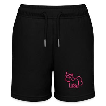 pixel einhorn - Stanley/Stella Teenager Bio-Joggingshorts MINI BOLTER - Schwarz - Vorne