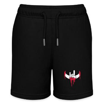 Heavy Metal Rock Blut Graffiti Hörner Handgeste - Stanley/Stella Teenager Bio-Joggingshorts MINI BOLTER - Schwarz - Vorne