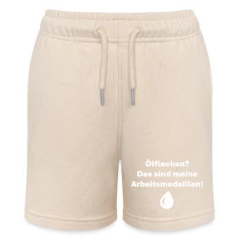 Ölflecken sind meine Arbeitsmedallien - Stanley/Stella Teenager Bio-Joggingshorts MINI BOLTER - Natur - Vorne