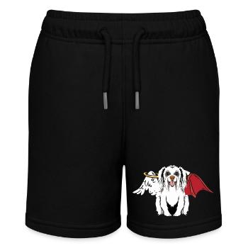 Hells, Dog, Angel, Devil, Heavenly, Devil, Dogs - Stanley/Stella MINI BOLTER Organic Teen Jogging Shorts - black - Front