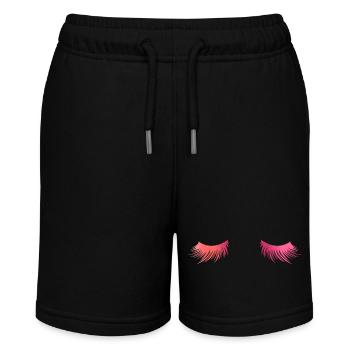 Lange schöne Wimpern - Geschenk - Stanley/Stella Teenager Bio-Joggingshorts MINI BOLTER - Schwarz - Vorne
