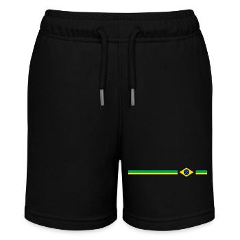 Brazil Design logo - Stanley/Stella MINI BOLTER Organic Teen Jogging Shorts - black - Front
