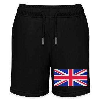 Britische Flagge - Stanley/Stella Teenager Bio-Joggingshorts MINI BOLTER - Schwarz - Vorne