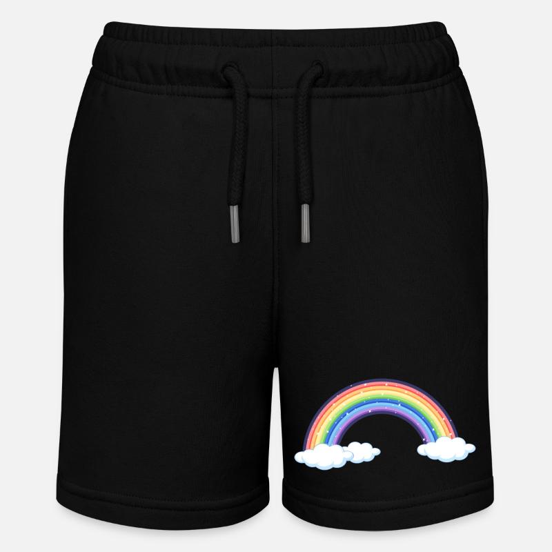 Arc-en-ciel vibrant sur les nuages - Short bio MINI BOLTER Stanley/Stella Ado - noir
