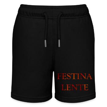 Festina Lente, lateinische Zitate - Stanley/Stella Teenager Bio-Joggingshorts MINI BOLTER - Schwarz - Vorne