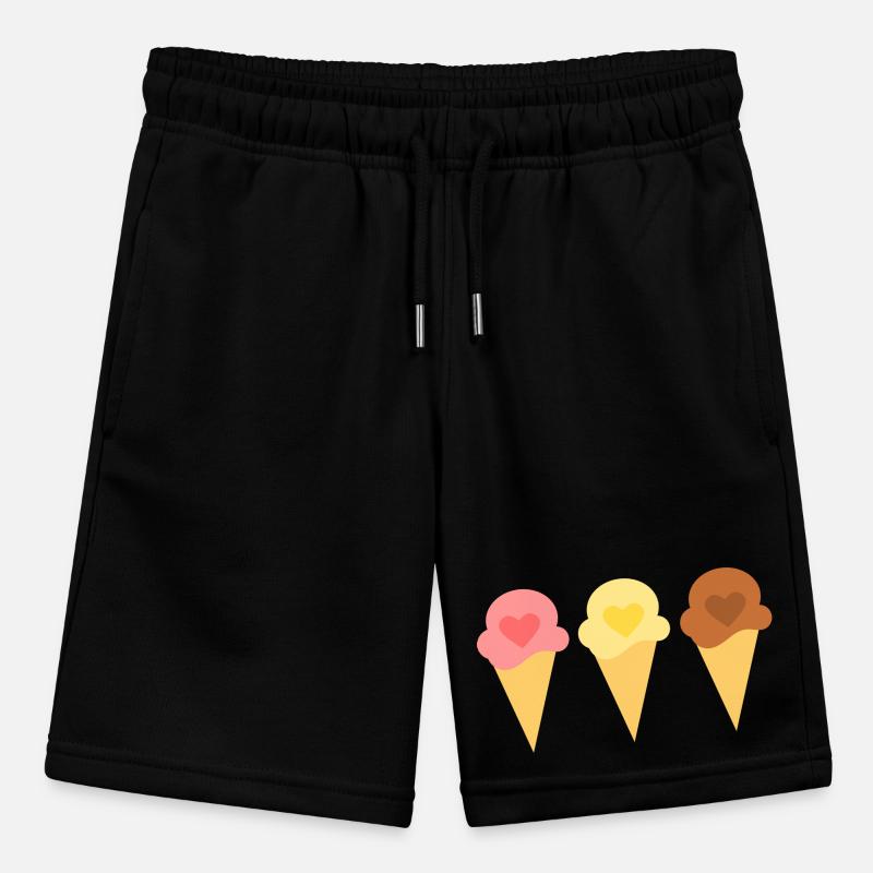 Eis Herz Eiscreme Erdbeereis Eisdiele Geschenk Stanley/Stella Teenager Bio-Joggingshorts MINI BOLTER