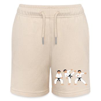 Karatekämpfer – lustiges Kampfsport-Motiv - Stanley/Stella Teenager Bio-Joggingshorts MINI BOLTER - Natur - Vorne