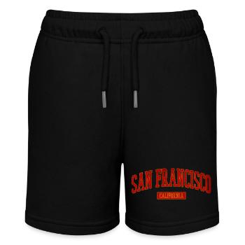 San Francisco Vintage Uni Schriftzug - Stanley/Stella Teenager Bio-Joggingshorts MINI BOLTER - Schwarz - Vorne