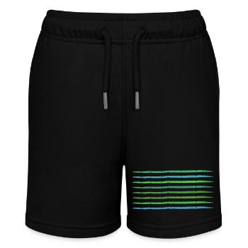 green frayed strokes horizontally - Stanley/Stella MINI BOLTER Organic Teen Jogging Shorts - black - Front