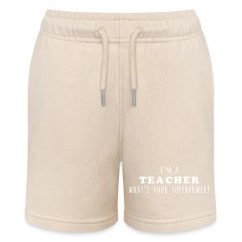 Lehrer Superpower Zitat Design - Stanley/Stella Teenager Bio-Joggingshorts MINI BOLTER - Natur - Vorne