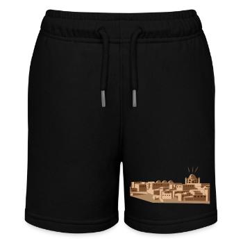 Wüstenstadt mit Moschee - Stanley/Stella Teenager Bio-Joggingshorts MINI BOLTER - Schwarz - Vorne