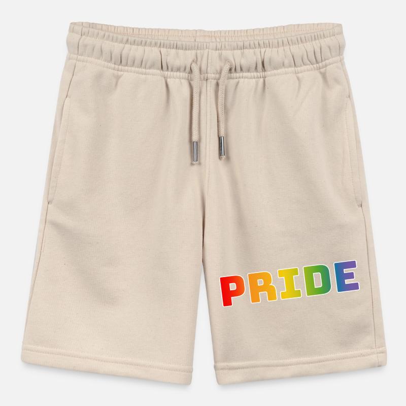 Rainbow pride white Stanley/Stella MINI BOLTER Organic Teen Jogging Shorts