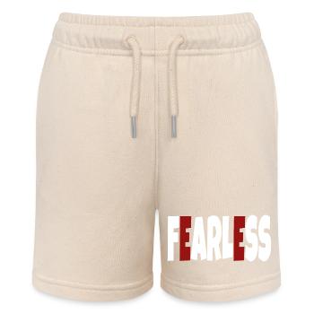 Fearless - simple text - Stanley/Stella MINI BOLTER Organic Teen Jogging Shorts - soft Ecru - Front