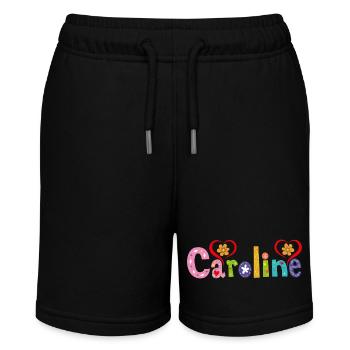 Personalisierter Caroline-Name - Stanley/Stella Teenager Bio-Joggingshorts MINI BOLTER - Schwarz - Vorne