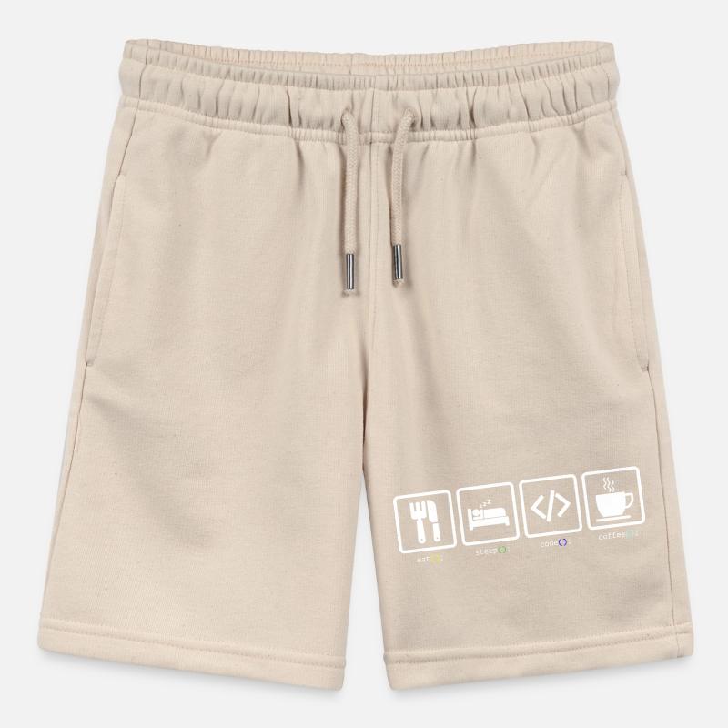 Eat Sleep Code Kaffee Stanley/Stella Teenager Bio-Joggingshorts MINI BOLTER