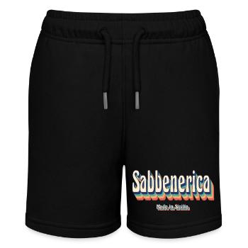 Sicilia sabbenerica T-Shirt Sizilianischer Gruß - Stanley/Stella Teenager Bio-Joggingshorts MINI BOLTER - Schwarz - Vorne