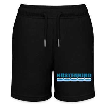 KÜSTENKIND - Stanley/Stella Teenager Bio-Joggingshorts MINI BOLTER - Schwarz - Vorne