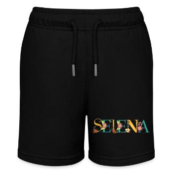 SELENA Name Art With Flowers Embroidered - Stanley/Stella MINI BOLTER Organic Teen Jogging Shorts - black - Front