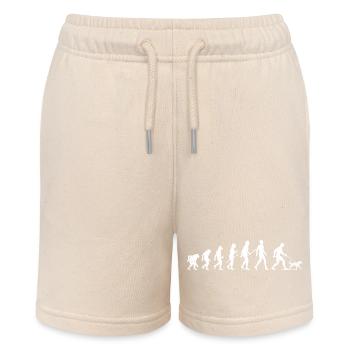 Evolution of Man and Canine - Stanley/Stella MINI BOLTER Organic Teen Jogging Shorts - soft Ecru - Front
