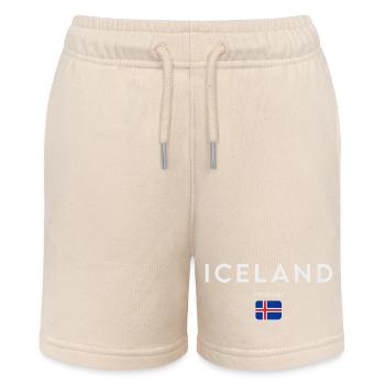 Flagge von Island, Isländischer Stolz - Stanley/Stella Teenager Bio-Joggingshorts MINI BOLTER - Natur - Vorne