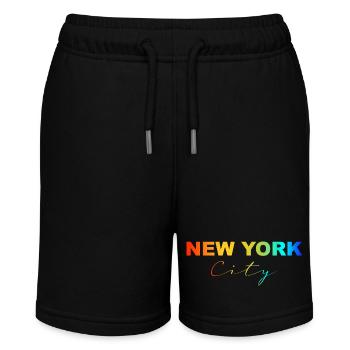 New York City Rainbow - Stanley/Stella Teenager Bio-Joggingshorts MINI BOLTER - Schwarz - Vorne